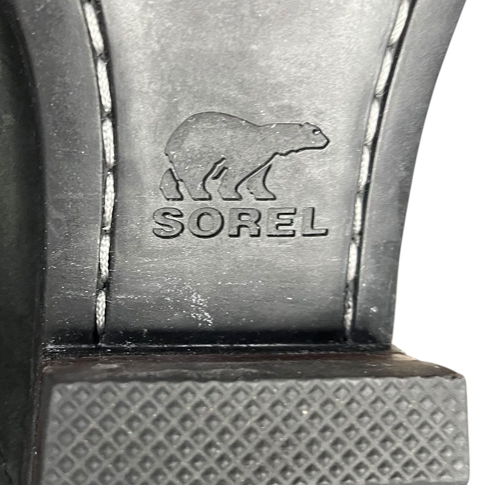 Sorel Lolla Ankle Bootie Black SuedeLeather Side Zip Buckle Detail Women's 9 - Picture 6 of 10